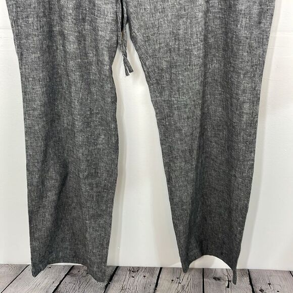 Charter Club Straight Leg Linen Cotton Gray Pants Size 14 - Picture 3 of 16